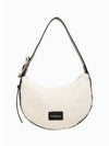 JEANS Women s Black White CKJ Sherpa Small Crescent Shoulder Bag DH3485 283 - CALVIN KLEIN - BALAAN 2