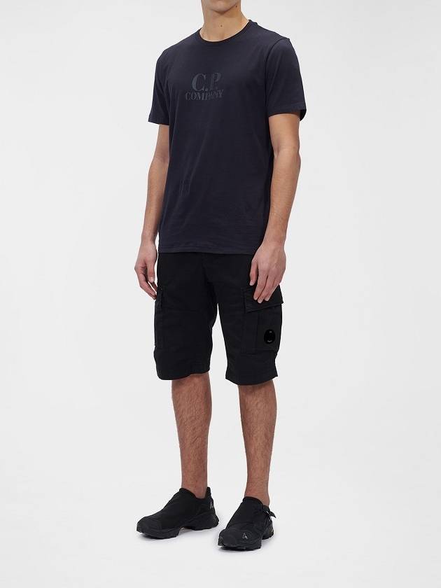 Lens Wappen Stretch Satin Cargo Shorts Black - CP COMPANY - BALAAN 5