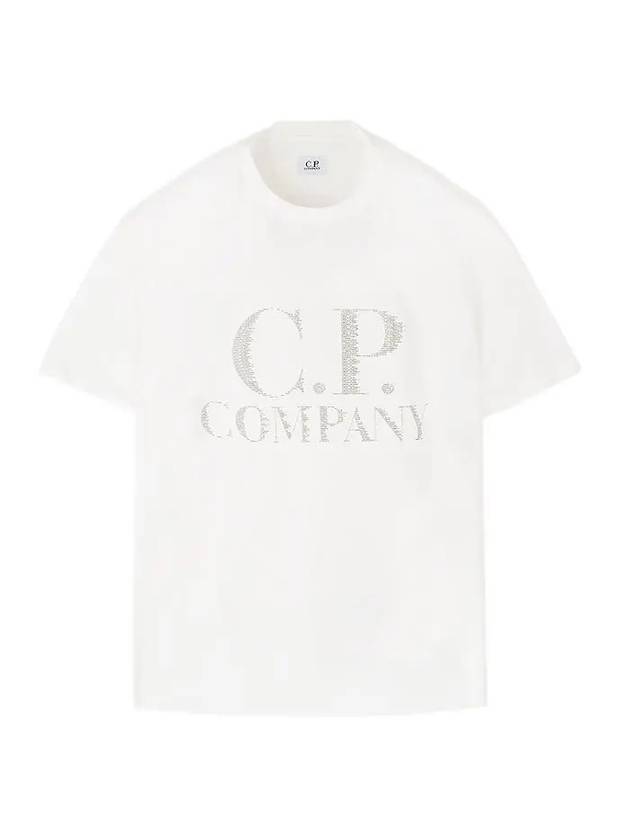 Logo Print Short Sleeve T-Shirt White - CP COMPANY - BALAAN 2