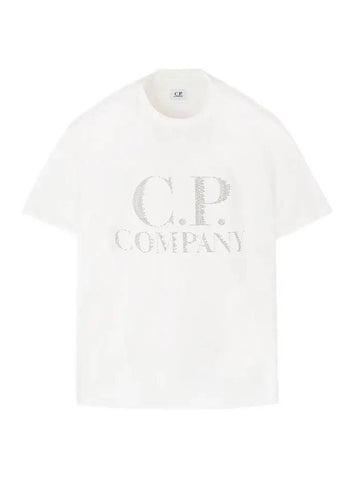 Logo Print Short Sleeve T-Shirt White - CP COMPANY - BALAAN 1