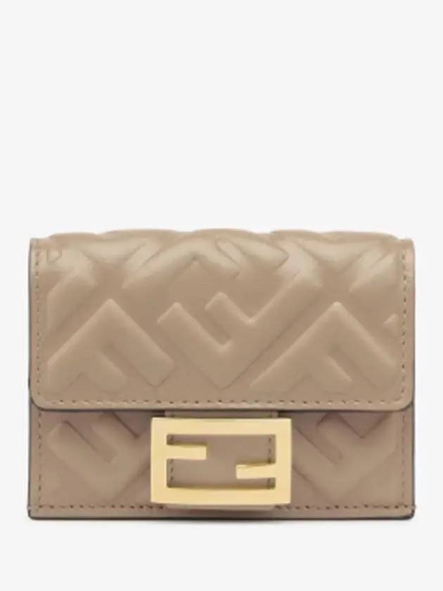 FF Baguette Flap Card Half Wallet Beige - FENDI - BALAAN 2