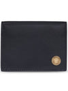 Medusa Leather Fold Card Wallet Black - VERSACE - BALAAN.