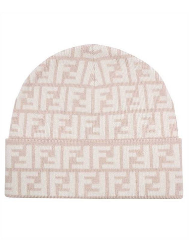 Wool Beanie Beige - FENDI - BALAAN 1