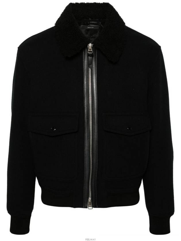 OBH002 FMW011F23 Shearling Collar Bomber Jacket - TOM FORD - BALAAN 5