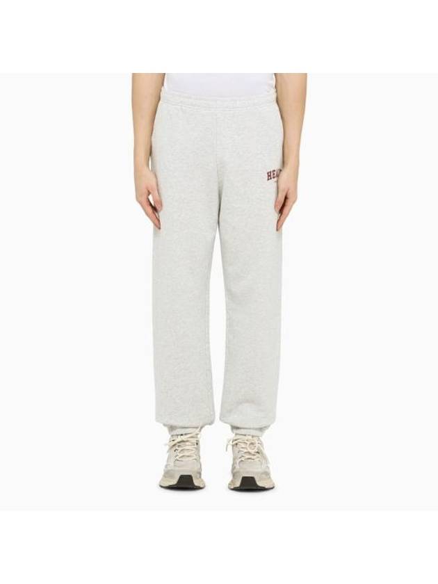 Logo Print Cotton Track Pants Light Grey - SPORTY & RICH - BALAAN 1