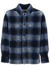 Kervon Check Oversized Shirt Jacket Navy - ISABEL MARANT - BALAAN 3