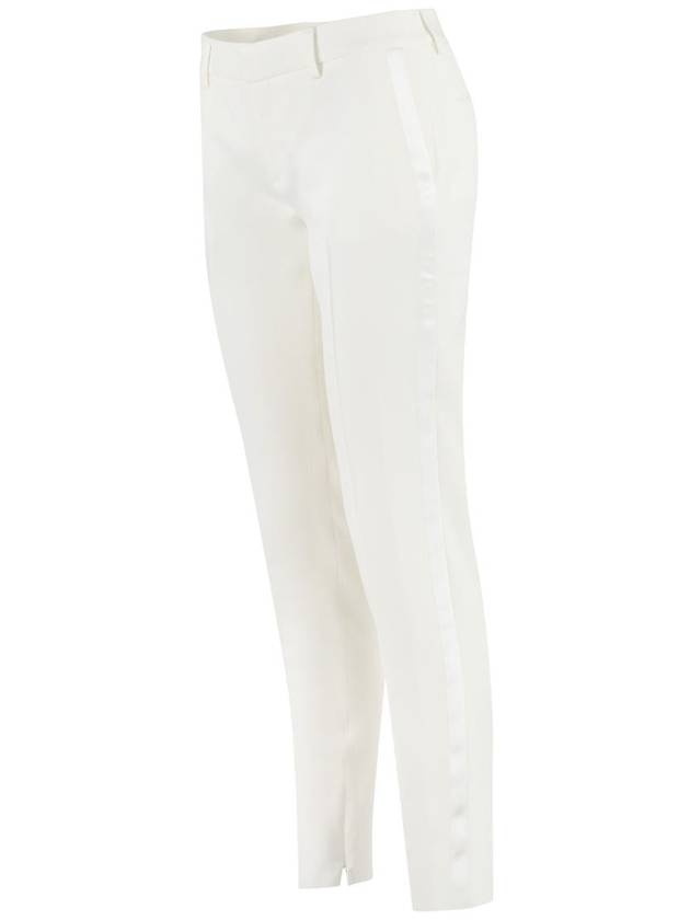 Women's Front Pleated Slacks White - SAINT LAURENT - BALAAN 4