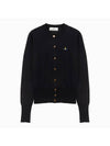 Women's ORB Embroidered Logo Cardigan Black - VIVIENNE WESTWOOD - BALAAN 1