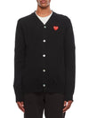 Classic Men's Red Heart Cardigan Black P1N0081 - COMME DES GARCONS - BALAAN 2