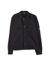 Men's Lens Wappen Gabardine Shirt Jacket Navy - CP COMPANY - BALAAN 1