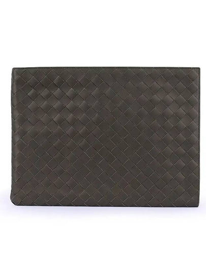 Intrecciato Half Zip Clutch Bag Brown - BOTTEGA VENETA - BALAAN 2