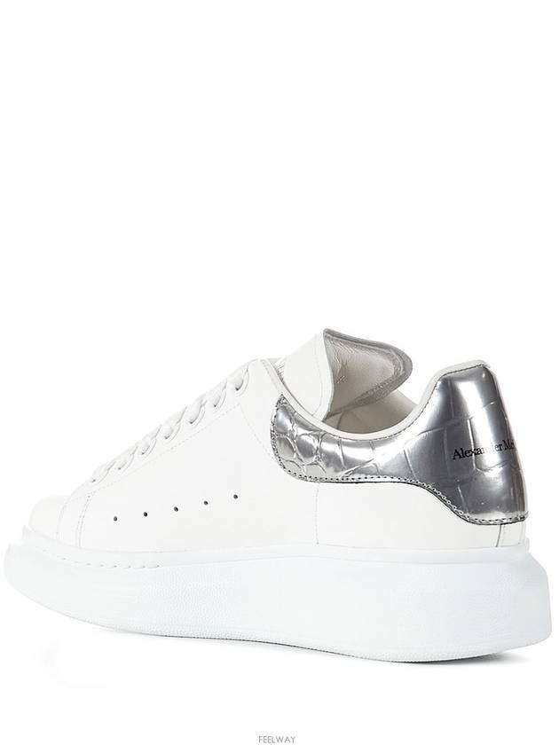 Women's Oversole Crocodile Silver Tab Sneakers White - ALEXANDER MCQUEEN - BALAAN 4