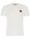 Logo Patch Cotton Short Sleeve T-Shirt White - STONE ISLAND - BALAAN 3