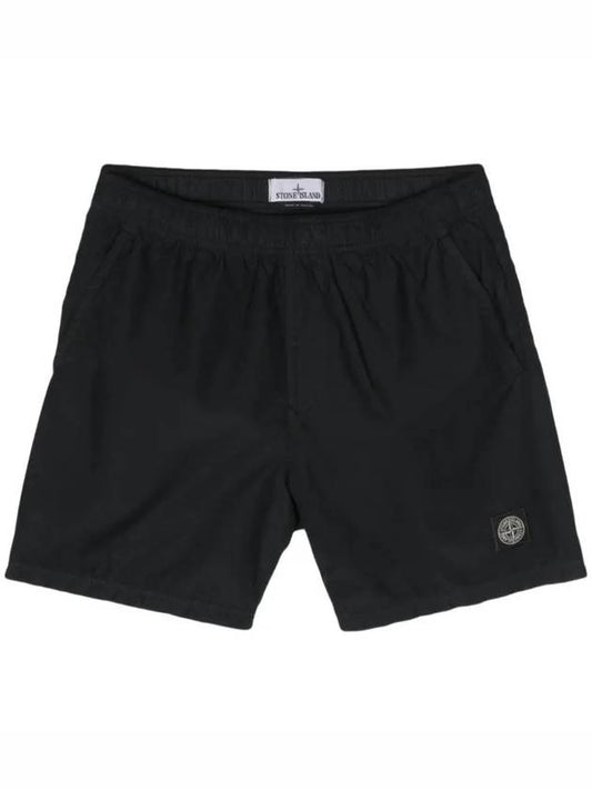 Brushed Cotton Swimming Shorts Black - STONE ISLAND - BALAAN 2