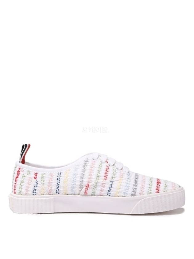 Seersucker Tweed Heritage Trainer Low Top Sneakers White - THOM BROWNE - BALAAN 1