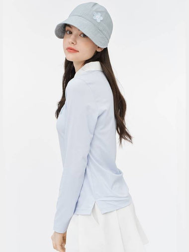 Mouse Flower Linen Bonnet Hat Sky Blue - GOXO - BALAAN 1