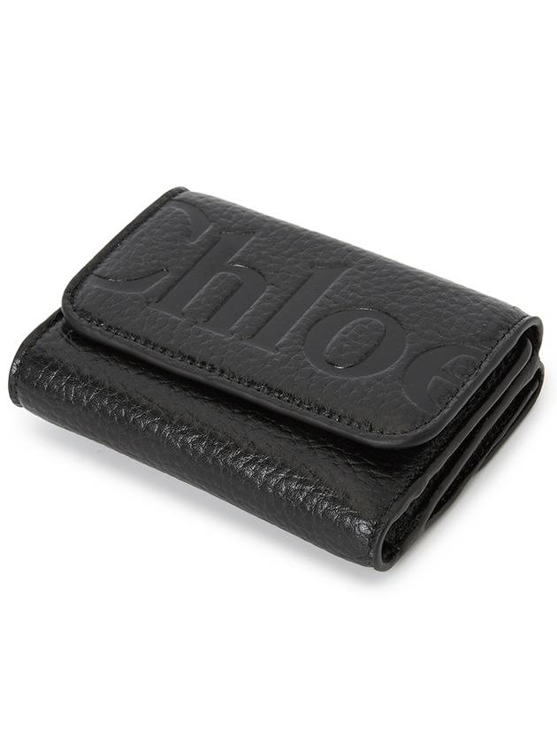 Logo Calfskin Half Wallet Black - CHLOE - BALAAN 4