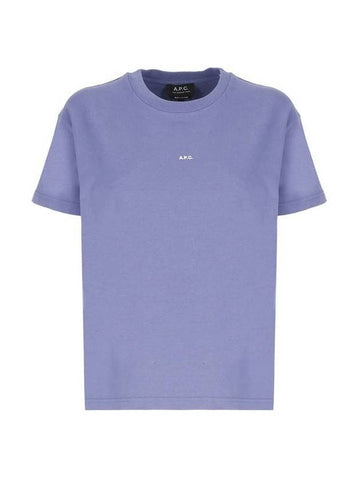 WoMen's Jade Logo Short Sleeve T-Shirt Violet - A.P.C. - BALAAN 1