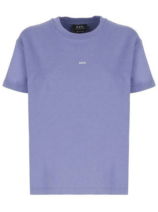 Jade Logo Women's T-Shirt Short Sleeve Violet - A.P.C. - BALAAN.