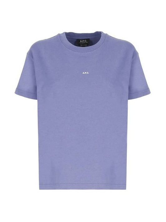 Jade Logo Women's T-Shirt Short Sleeve Violet - A.P.C. - BALAAN 1