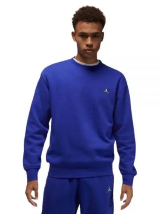 Men's Jordan Essential Fleece Crew Long Sleeve T-Shirt Blue - NIKE - BALAAN 2