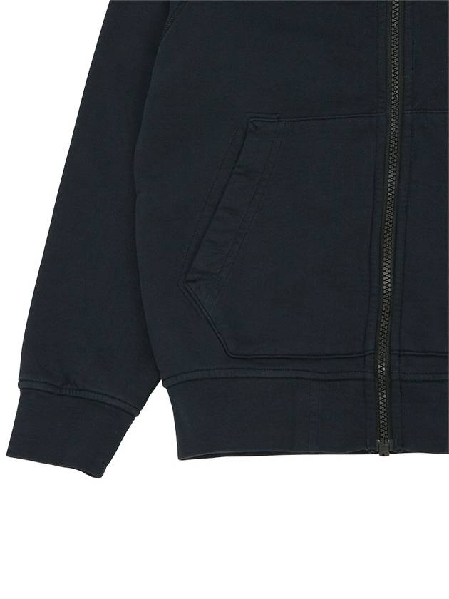 Kids Garment Dyed Heavy Weight Zip Up Hoodie Navy - STONE ISLAND - BALAAN 7