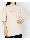 Sportswear Swoosh Short Sleeve T-Shirt Beige - NIKE - BALAAN 2