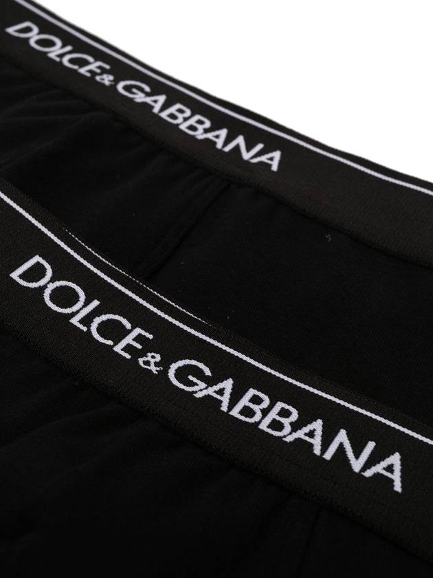 Men's Logo Waistband Cotton Briefs 2 Pack Black - DOLCE&GABBANA - BALAAN 5