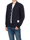 Logo Patch Rib Cardigan Navy - THOM BROWNE - BALAAN 6