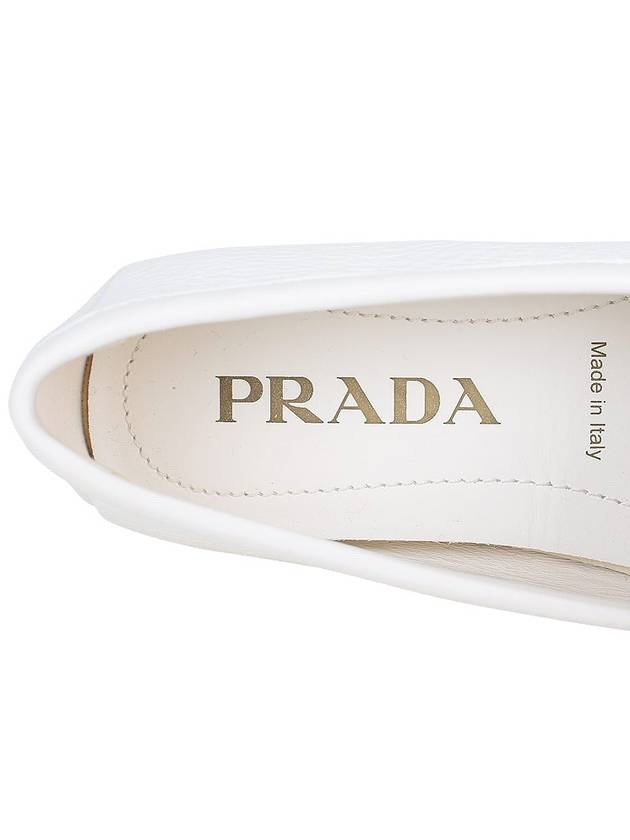 Leather Driving Shoes Ivory - PRADA - BALAAN 9