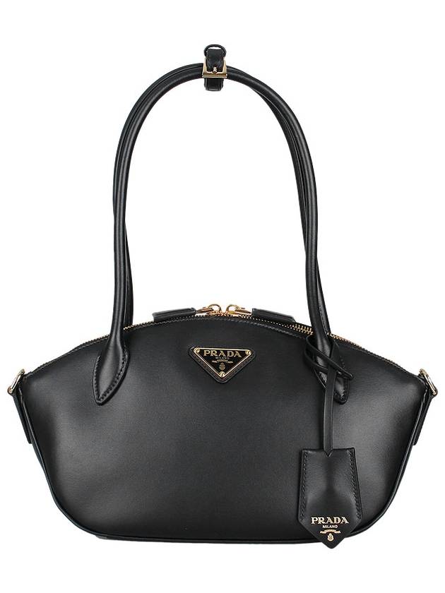 Small Leather Hand Shoulder Bag Black - PRADA - BALAAN 3