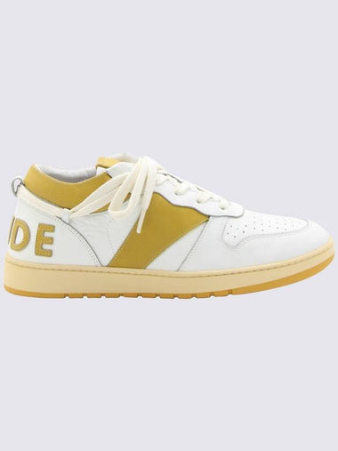 Rhude White And Mustard Leather Sneakers - RHUDE - BALAAN 1