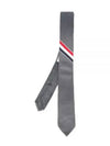 Men's Grosgrain Stripe Tie Dark Grey - THOM BROWNE - BALAAN 2