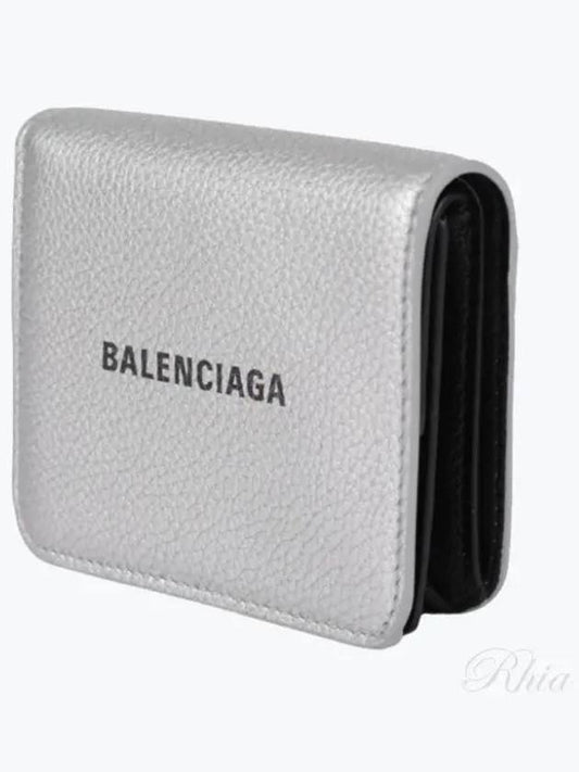 Logo Coin Pocket Flap Half Wallet Silver - BALENCIAGA - BALAAN 2