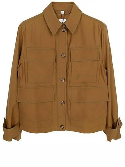 Pocket Wool Shirt Jacket Brown - BURBERRY - BALAAN 2