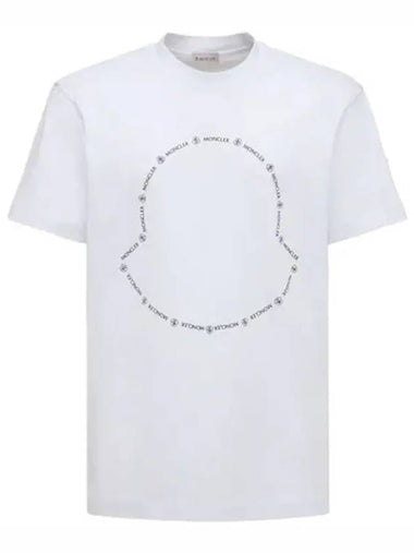 Printed logo cotton short sleeve white t shirt 8C00027 8390T 001 - MONCLER - BALAAN 1