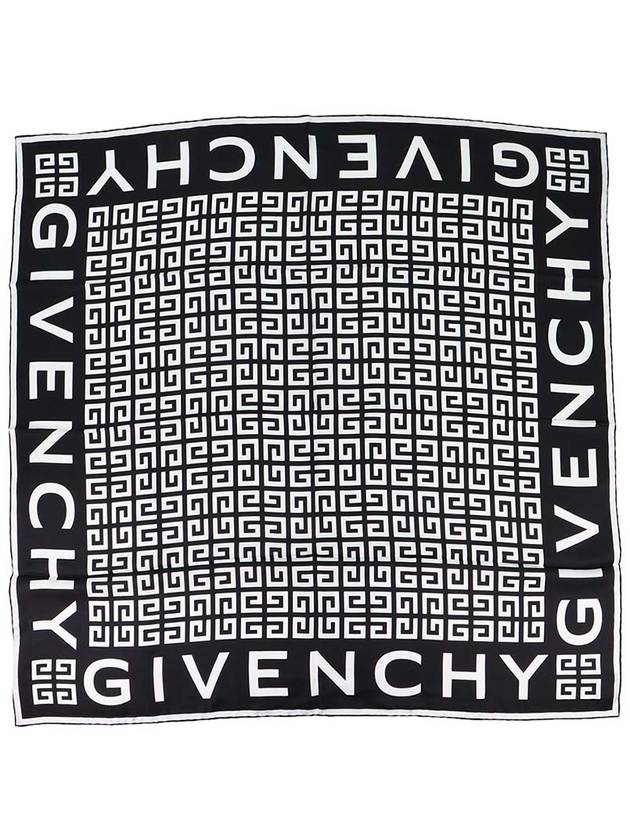 4G Logo Pattern Silk Muffler Black - GIVENCHY - BALAAN 3