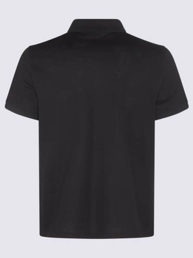 Men's Monogram Cotton Short Sleeve Polo Shirt Black - SAINT LAURENT - BALAAN 6