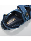 CC Button Printed Denim Velcro Sandals G35927 Dark BlueEU37 - CHANEL - BALAAN 9