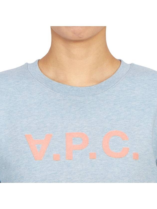 Viva Logo Cotton Sweatshirt Light Blue - A.P.C. - BALAAN 9