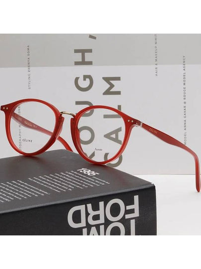 Glasses frame CL41406 SQ1 round horn rim red - CELINE - BALAAN 2