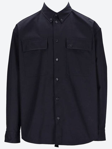 Cotton Twill Long Sleeve Shirt Black - HUMAN MADE - BALAAN 1