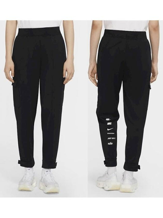 01CU5633010Women’sSwoosh Logo Cargo Premium PantsBlack - NIKE - BALAAN 1