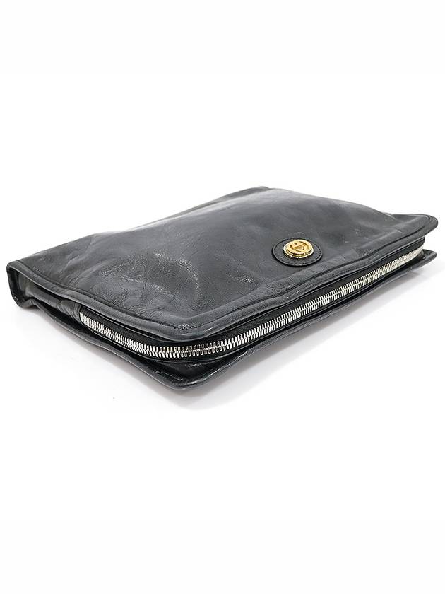 575829 Black Soft Leather Two tone Interlocking G Portfolio Clutch Briefcase - GUCCI - BALAAN 4