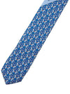 Ferragamo Men's Hoopoe Print Silk Tie 35 0813 BLUE LOGHI ARANCIO 0757904 - SALVATORE FERRAGAMO - BALAAN 7