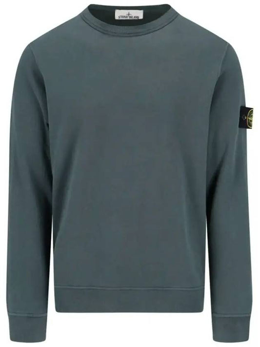 Brushed Cotton Fleece Garment Dyed Crewneck Sweatshirt Lead - STONE ISLAND - BALAAN 2