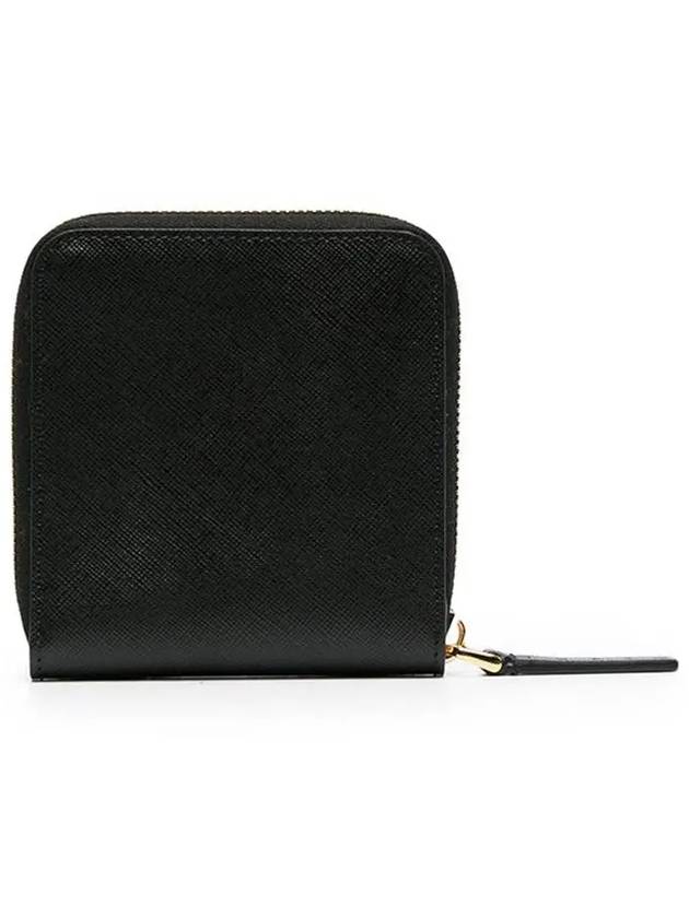 Logo Square Zip Round Half Wallet Black - MARNI - BALAAN 4