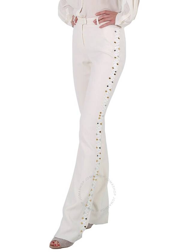 Roberto Cavalli Ladies White Mirror Snake Flared Trousers, Brand Size 38 (US Size 4) - ROBERTO CAVALLI - BALAAN 3