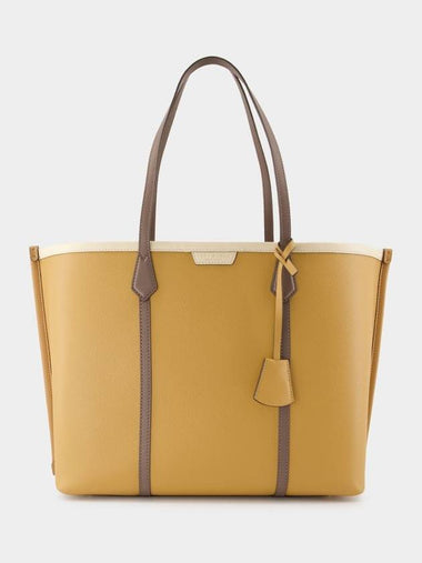 Perry Color-Block Shopper Bag - Tory Burch - Leather - Brown - TORY BURCH - BALAAN 1