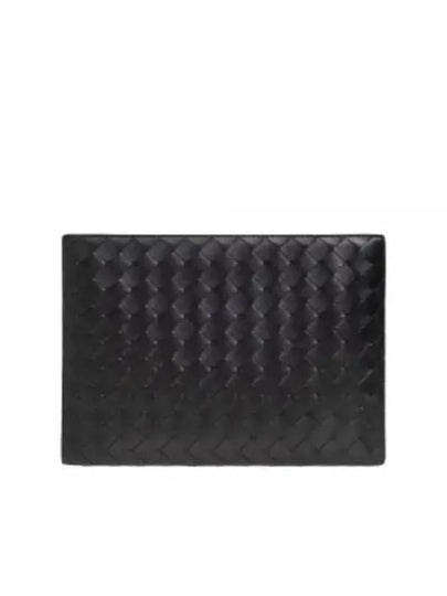 Intrecciato Zipper Small Clutch Bag Black - BOTTEGA VENETA - BALAAN 2